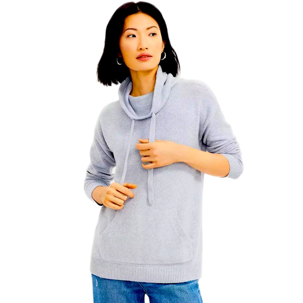 LOFT, Drawstring Neck Pocket Sweater